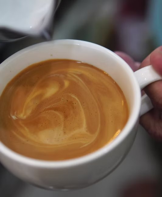 A flat white at Alberts
