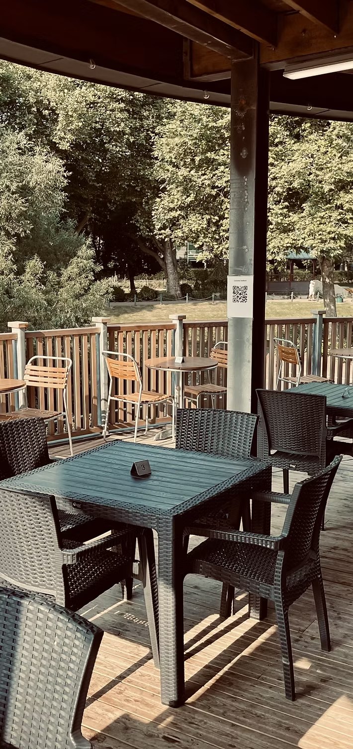The decking terrace at Alberts